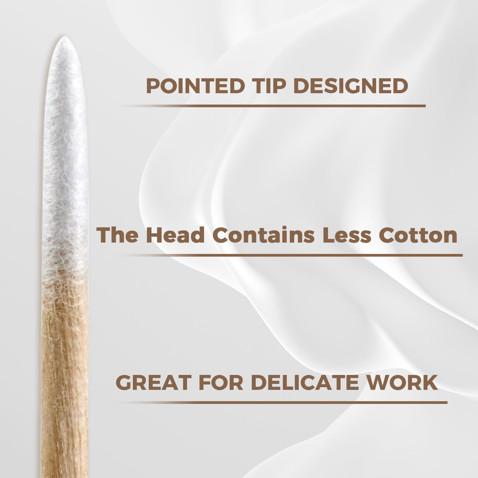 Boesma pointed-tip swabs ideal for detailed makeup corrections.