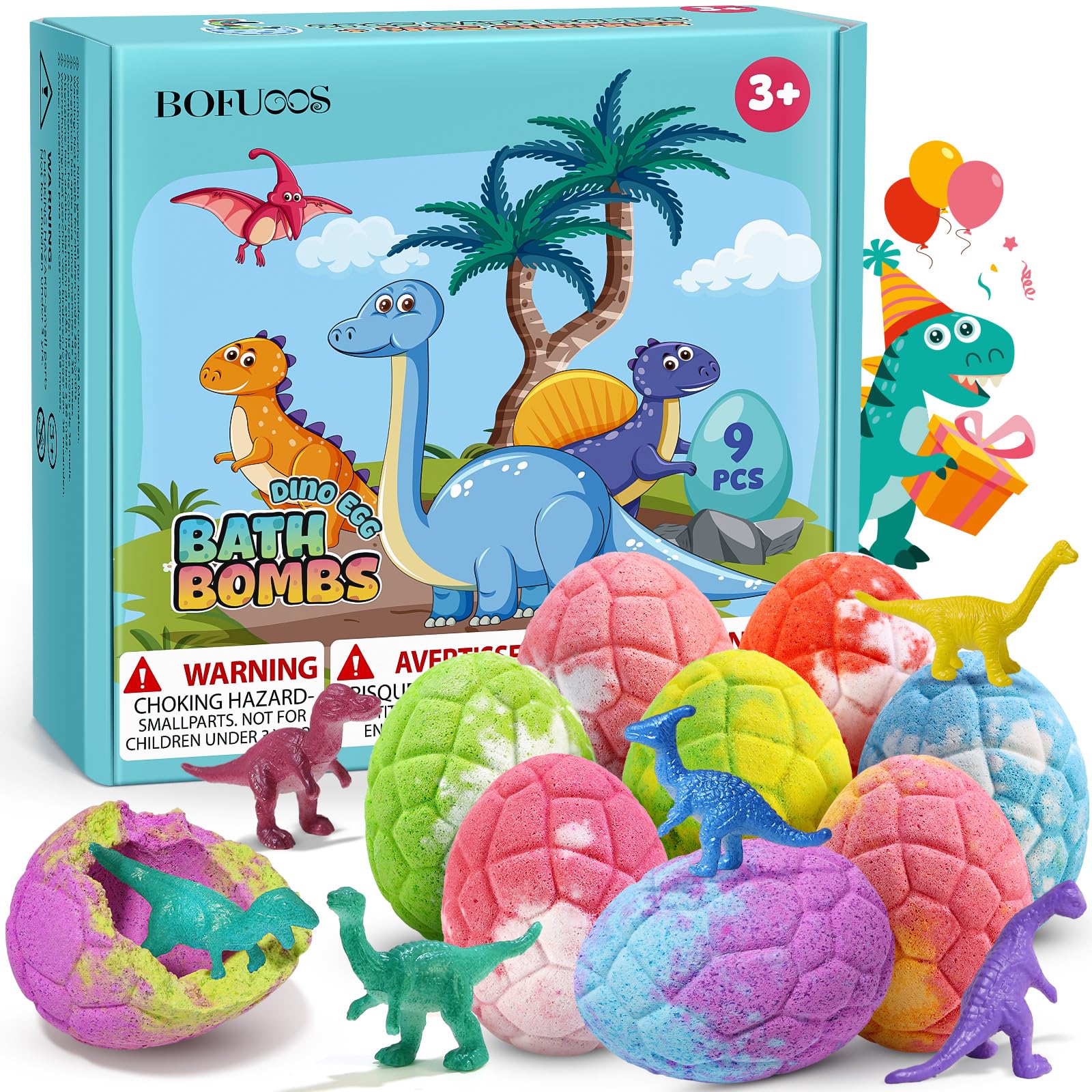 Bofuoos dinosaur bath bombs with egg inside for a playful surprise