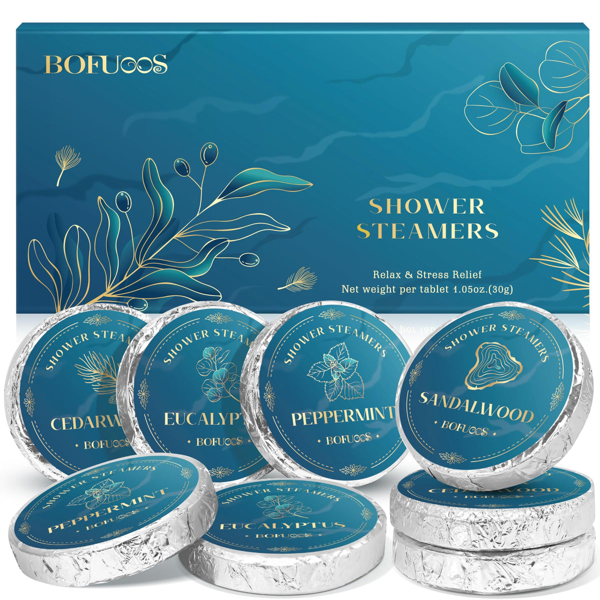 Bofuoos shower steamer packaging ready for gifting