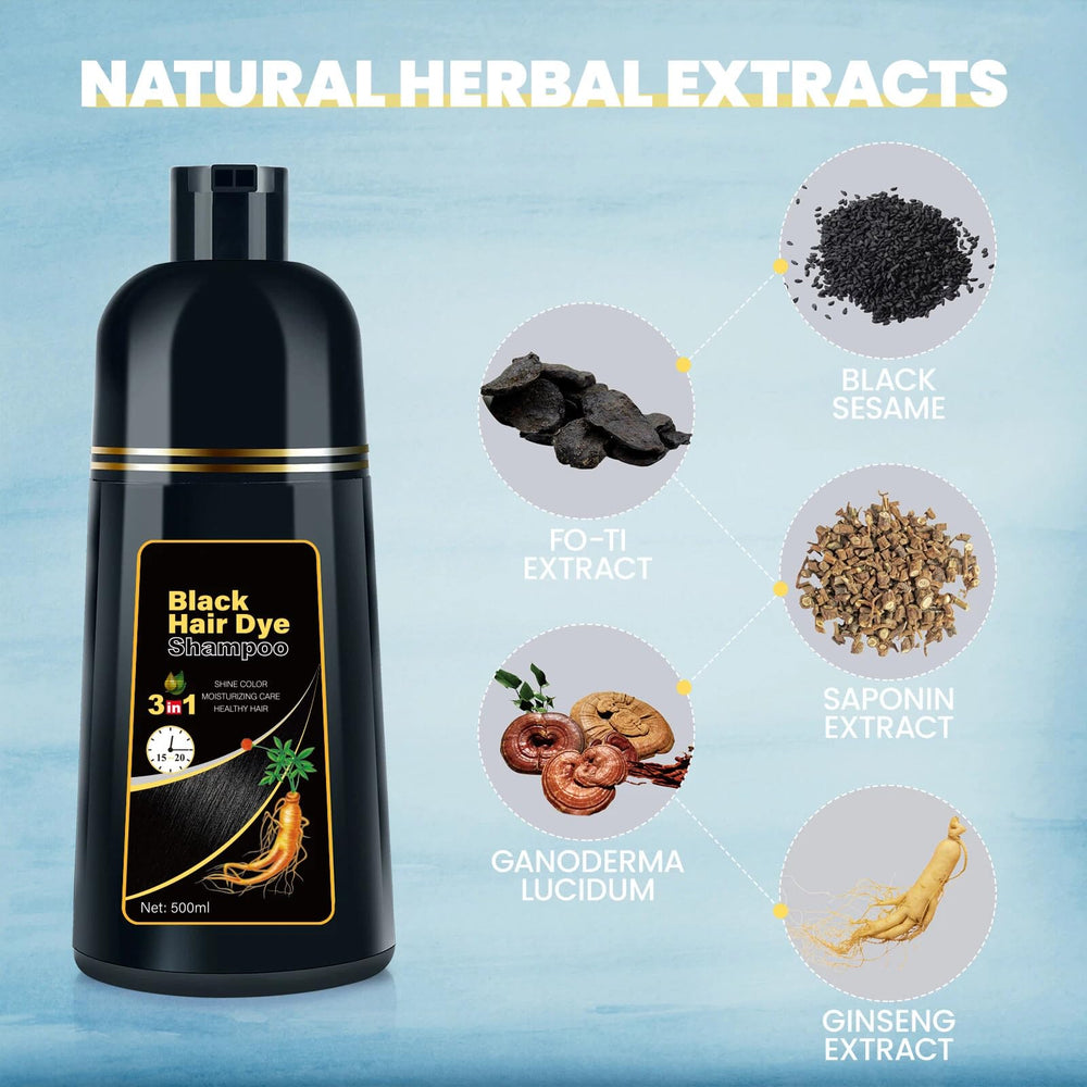 BOJICA Black Hair Dye Shampoo final look features natural, vibrant color.