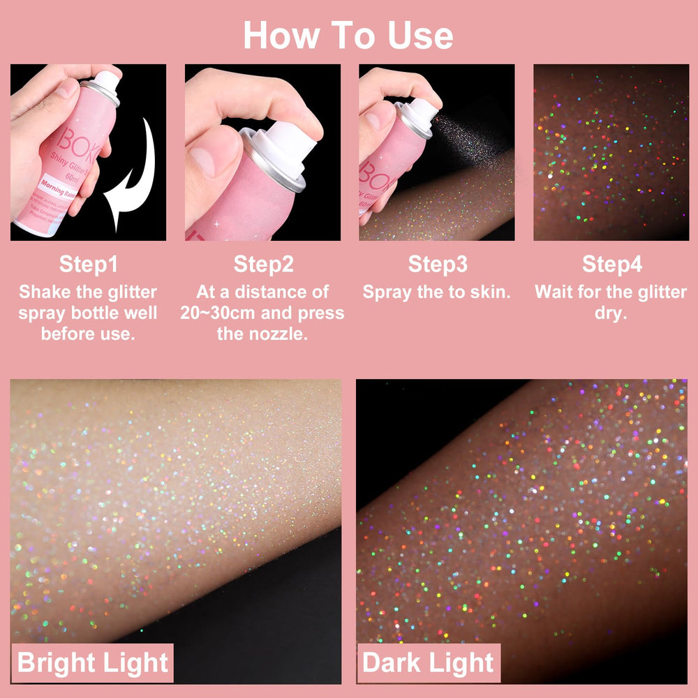 Boko Easy-Remove Glitter Spray cleans off with soap and water.