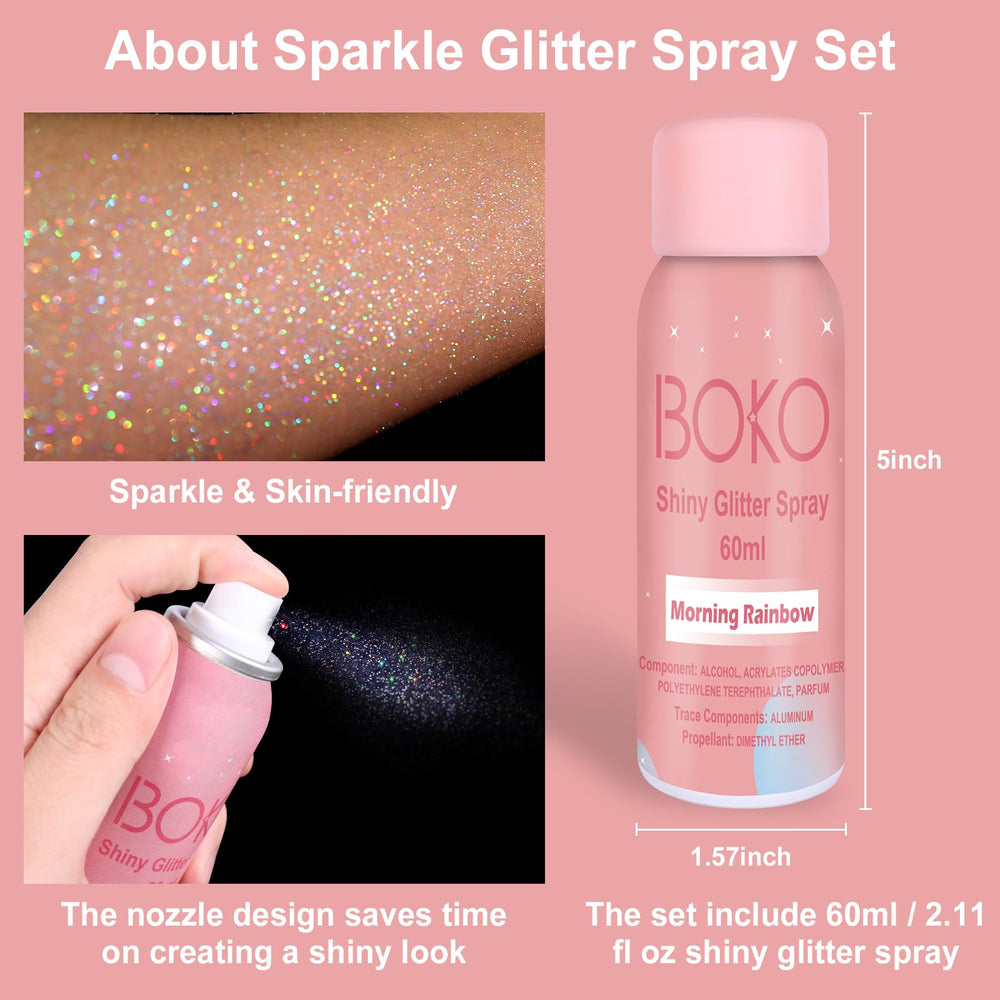 Boko Holographic Glitter adds rainbow shine to skin and fabrics.