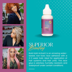 Bold Hold Active lace-wig-application ensures secure, near-invisible wear.