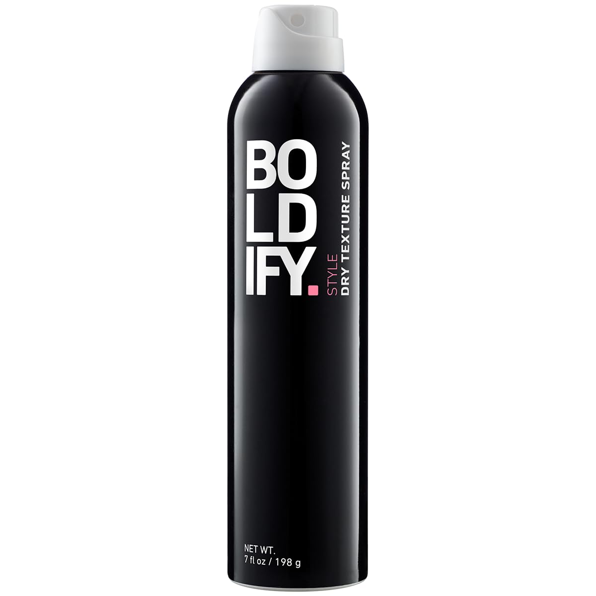 Boldify Dry Texture Spray bottle close-up showing volume-boosting spray.
