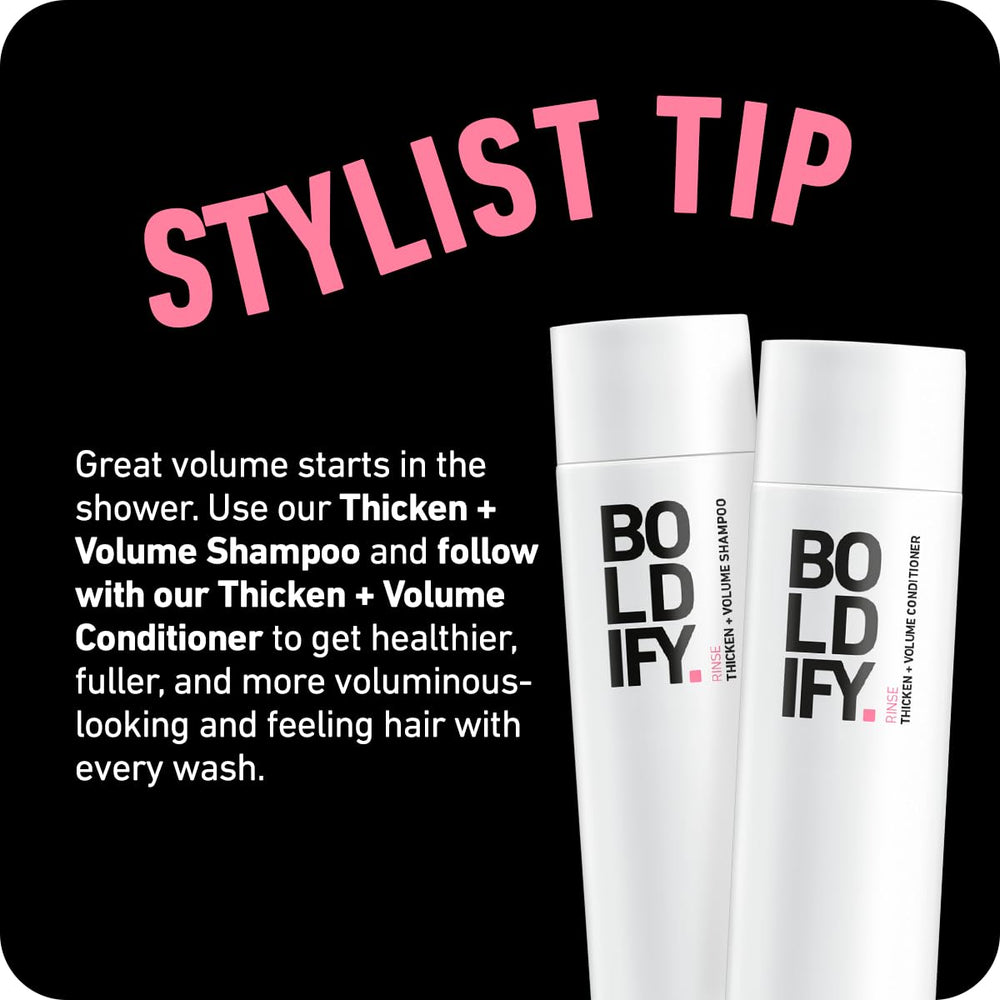 Boldify Dry Texture Spray delivers easy styling without stiffness all day.
