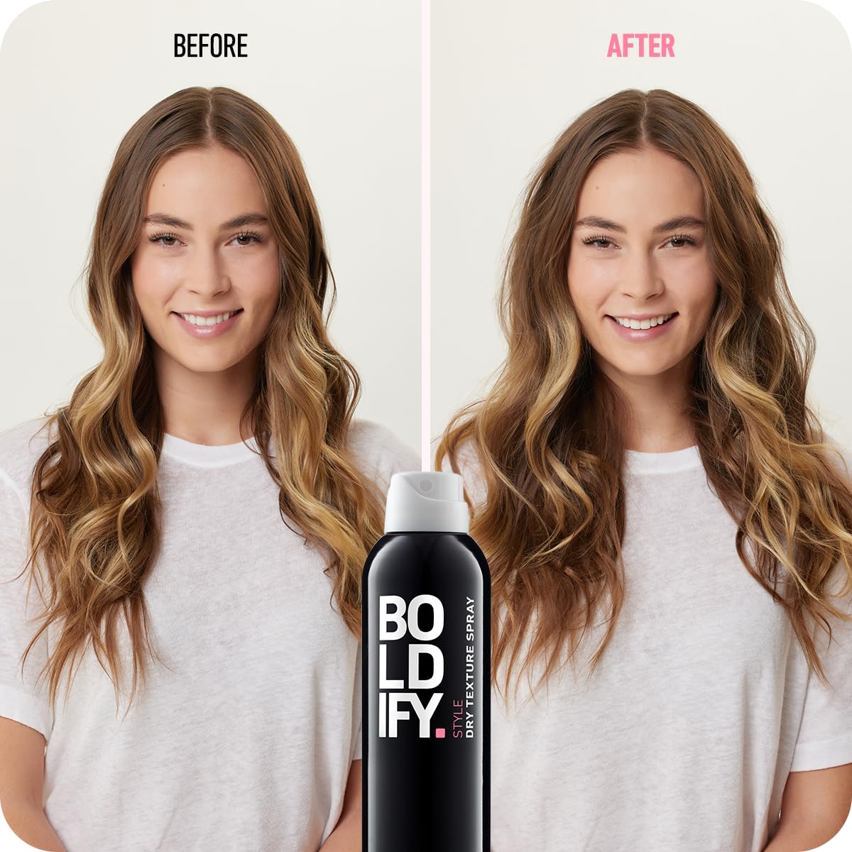 Boldify Dry Texture Spray enables easy updos with grip and texture.