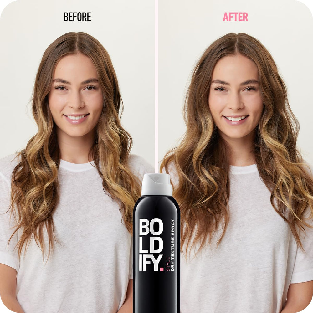 Boldify Dry Texture Spray enables easy updos with grip and texture.