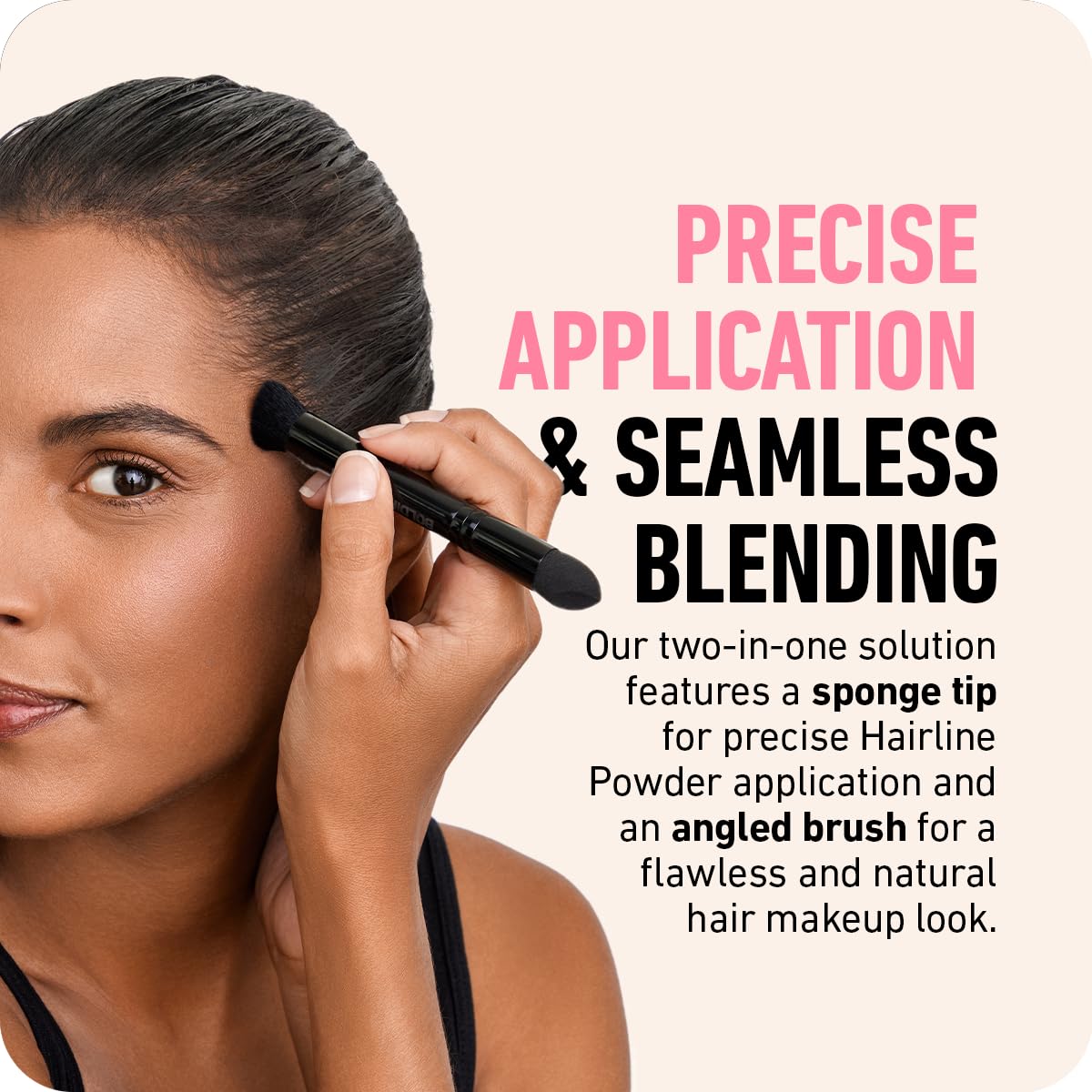 Boldify dual-ended hairline powder brush dual ends close-up for versatility
