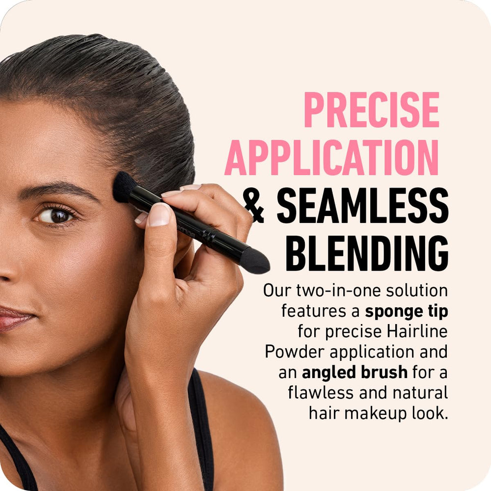Boldify dual-ended hairline powder brush dual ends close-up for versatility