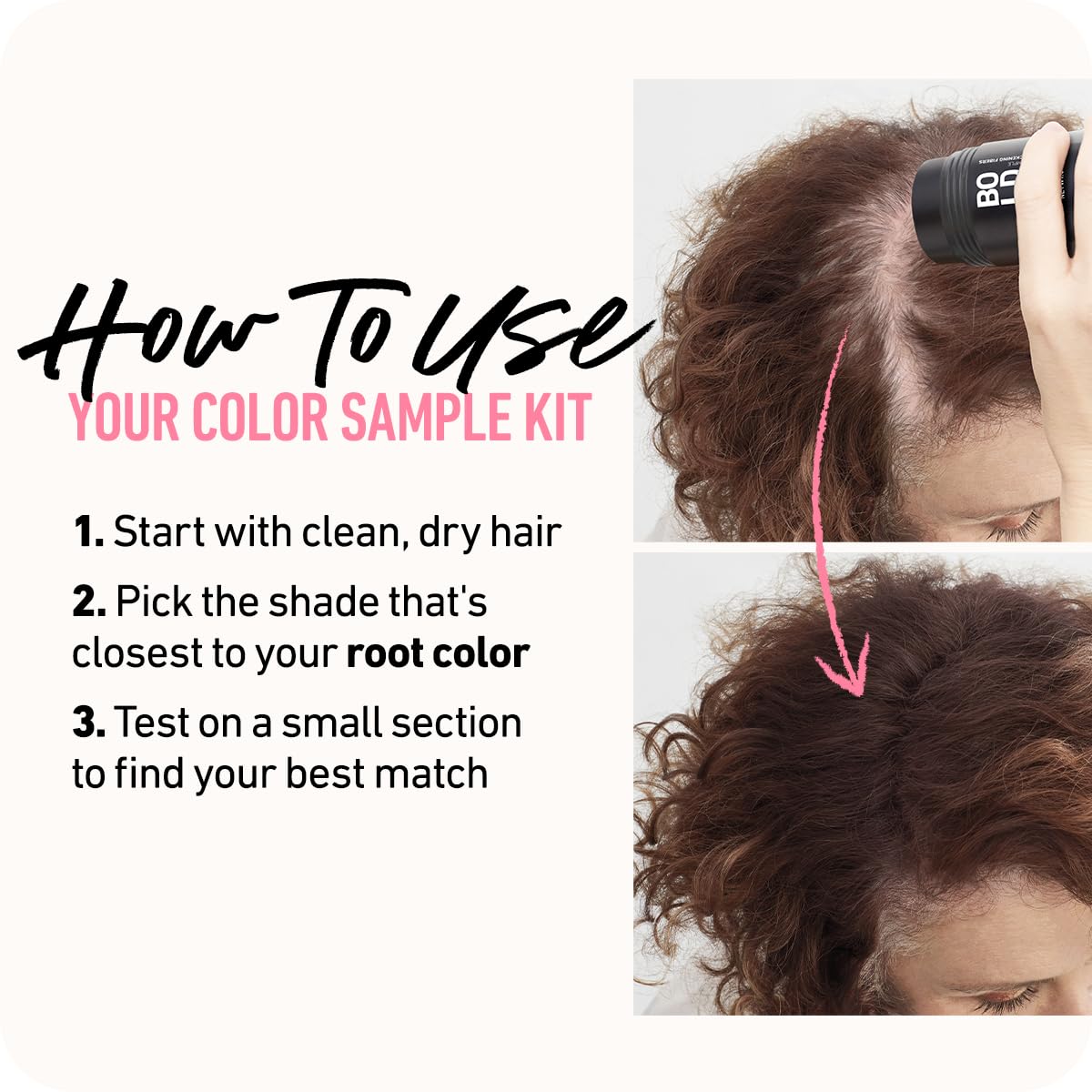 Boldify Efecto Cobertura Instantánea: acabado que parece cabello real y se nota al instante.
