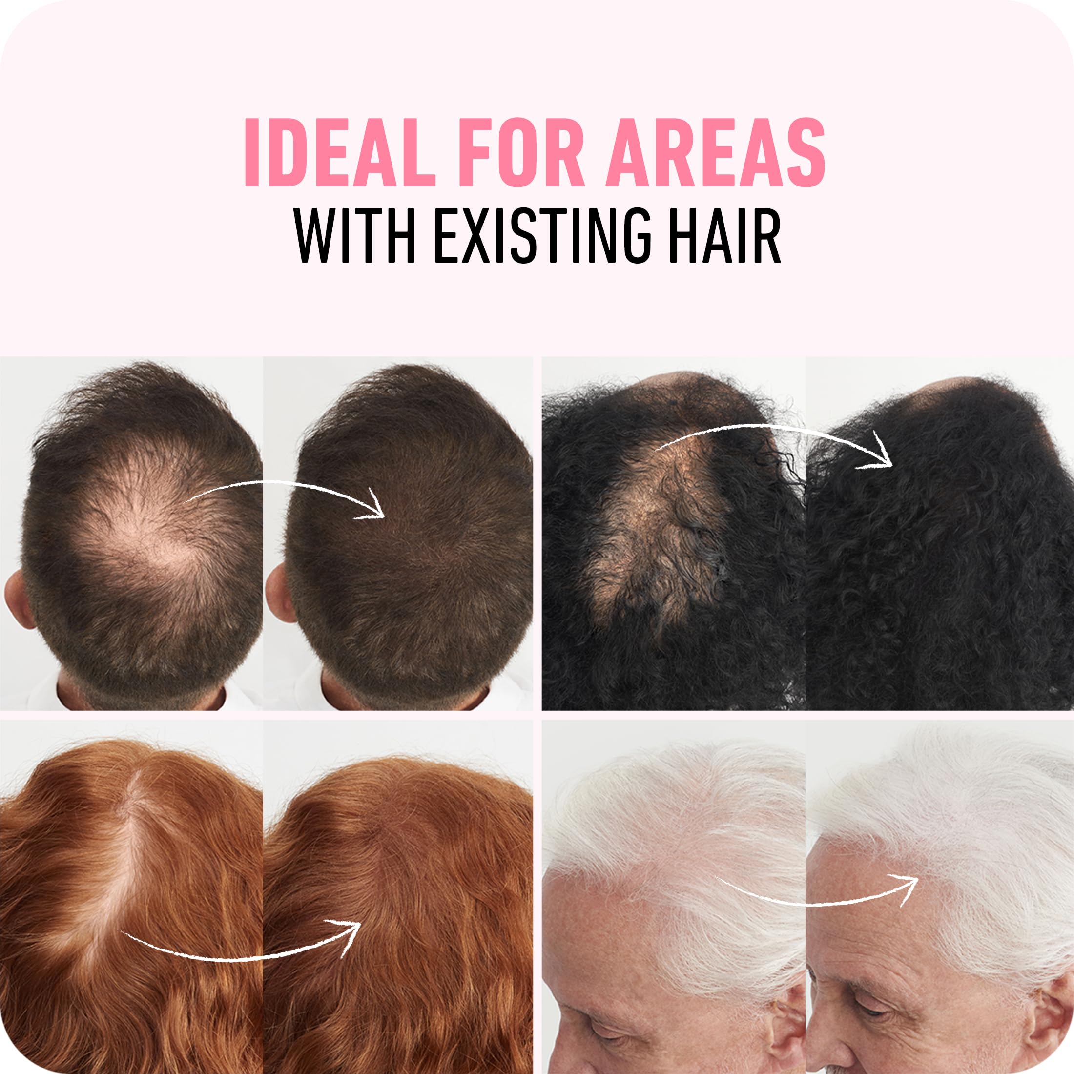 Boldify Fibras para cabello: coincidencia de color para un resultado realista.