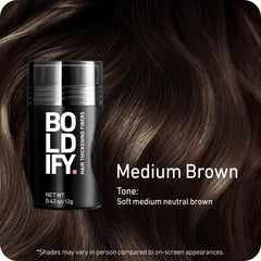 Boldify Fibras para cabello: efecto natural que disimula la densidad.