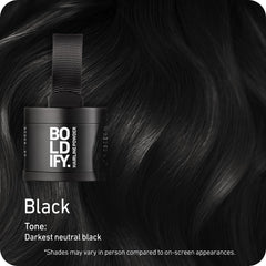 Boldify Hairline Powder application dabber enables precise root touch-ups