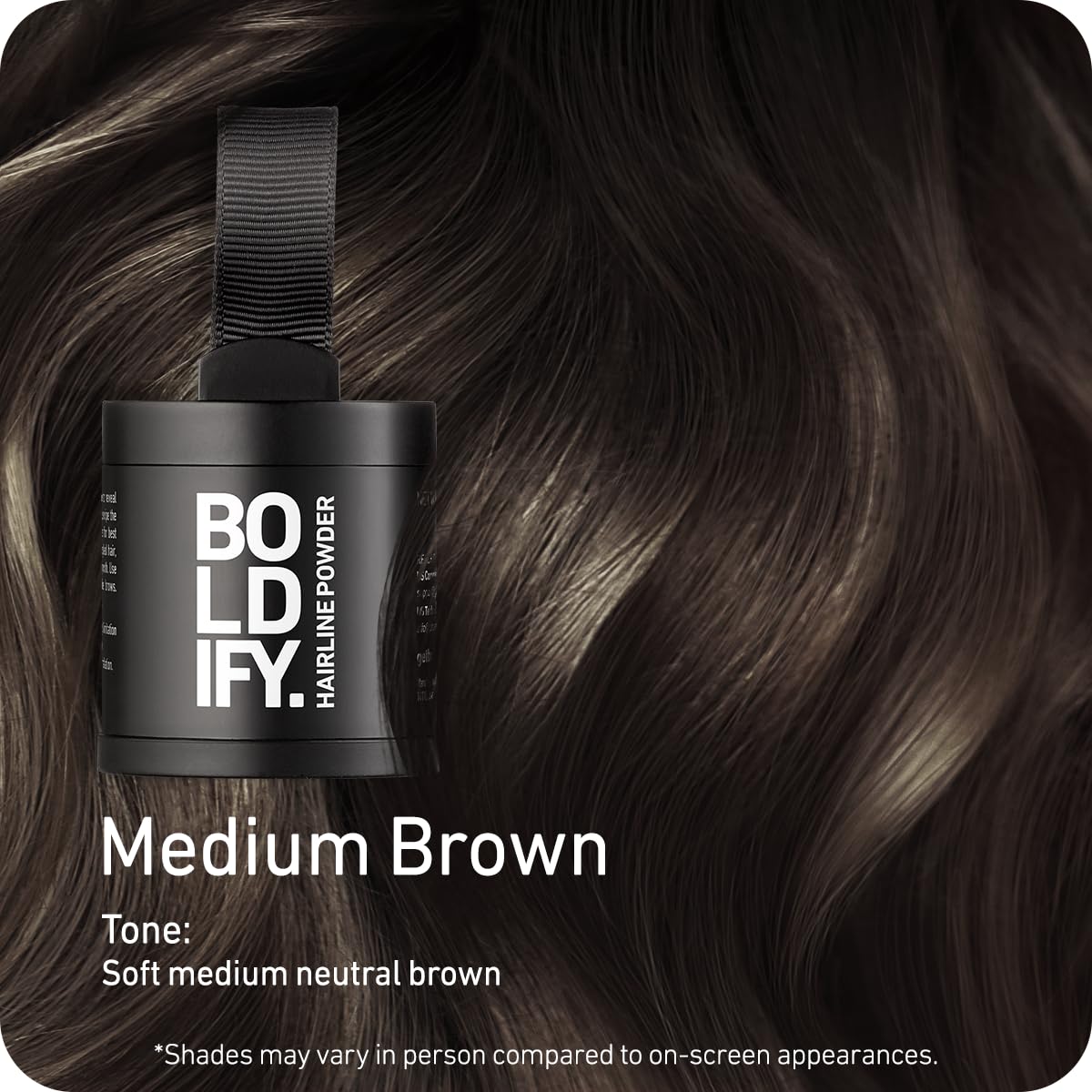BOLDIFY Hairline Powder applicator dabber enables smooth, mess-free reapplication.