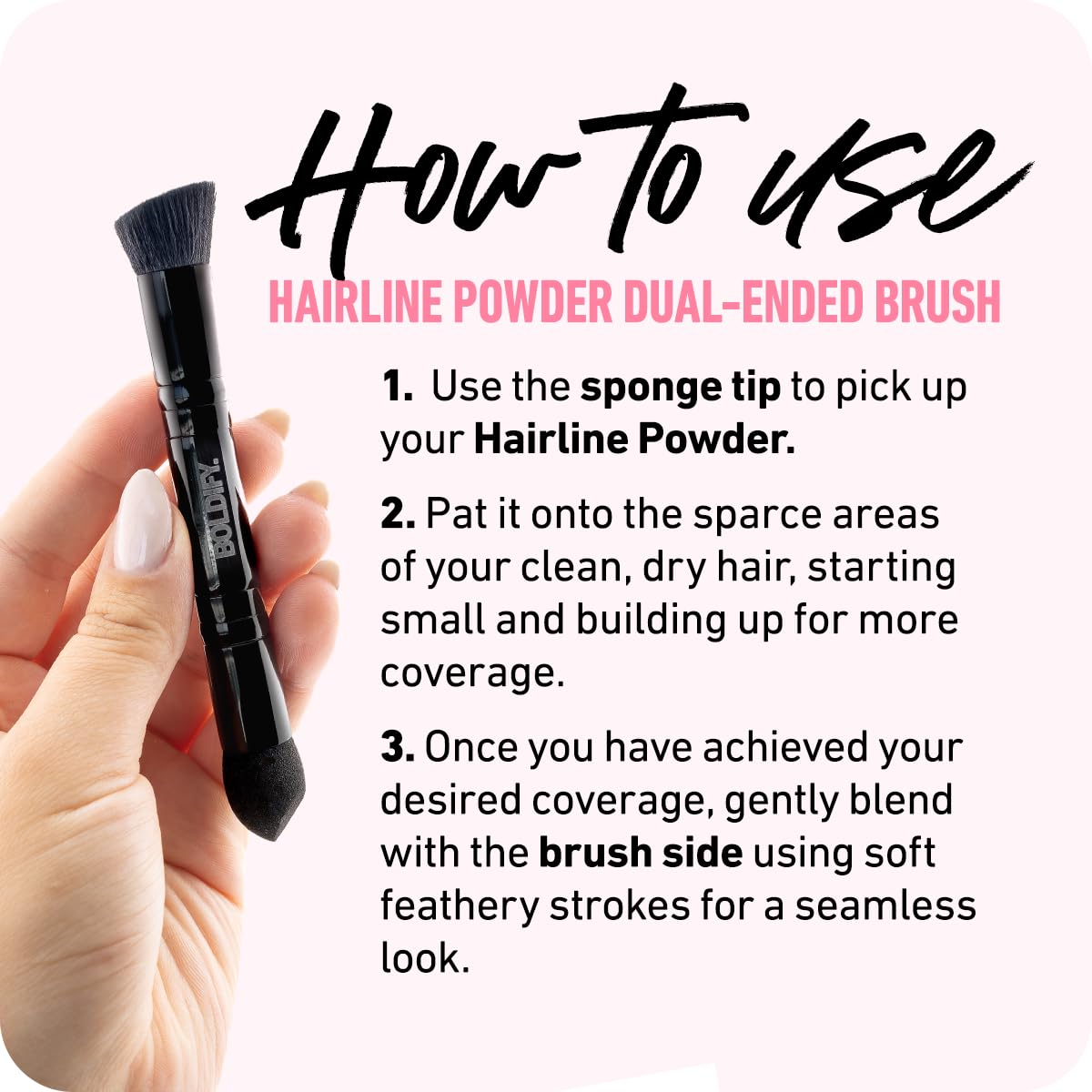 Boldify hairline powder brush compact travel-friendly design for on-the-go touch-ups