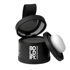 Boldify Hairline Powder compact-application for natural dark gray root touch-ups