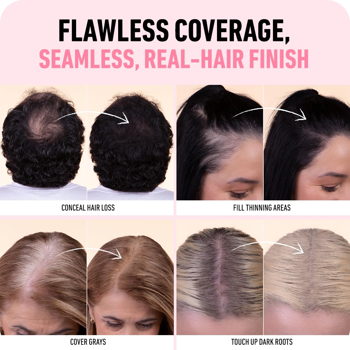 Boldify Hairline Powder mixed darker and lighter tones for versatile roots
