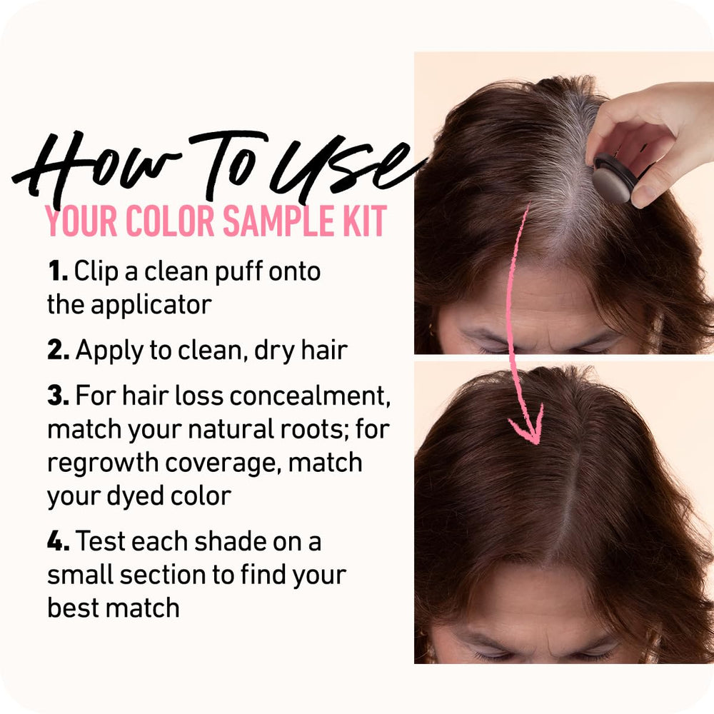 Boldify Hairline Powder dark browns to black swatch for bold touch-ups