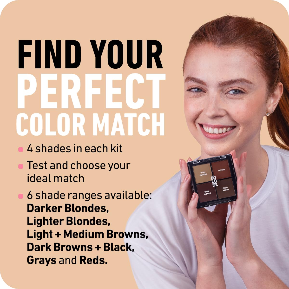 Boldify Hairline Powder lighter blondes swatch for natural blend