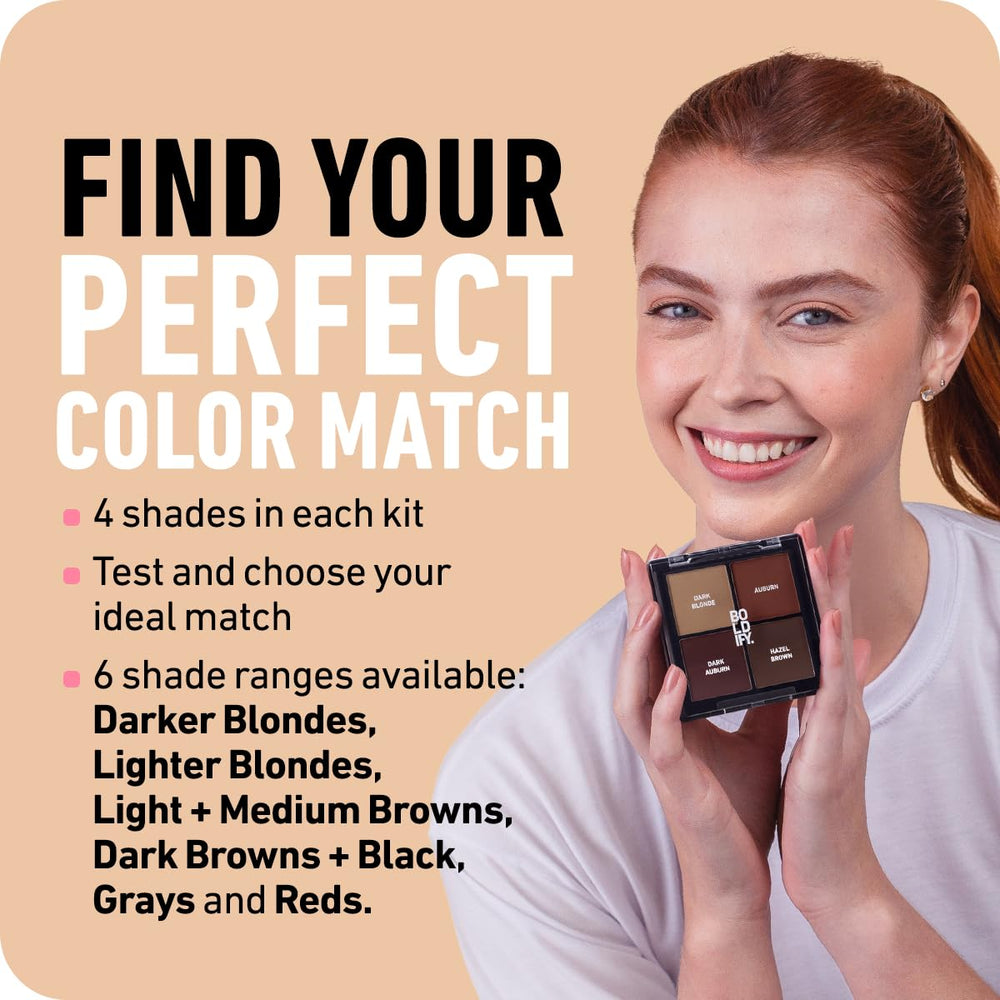 Boldify hairline powder shades closeup helps you pick your perfect match.