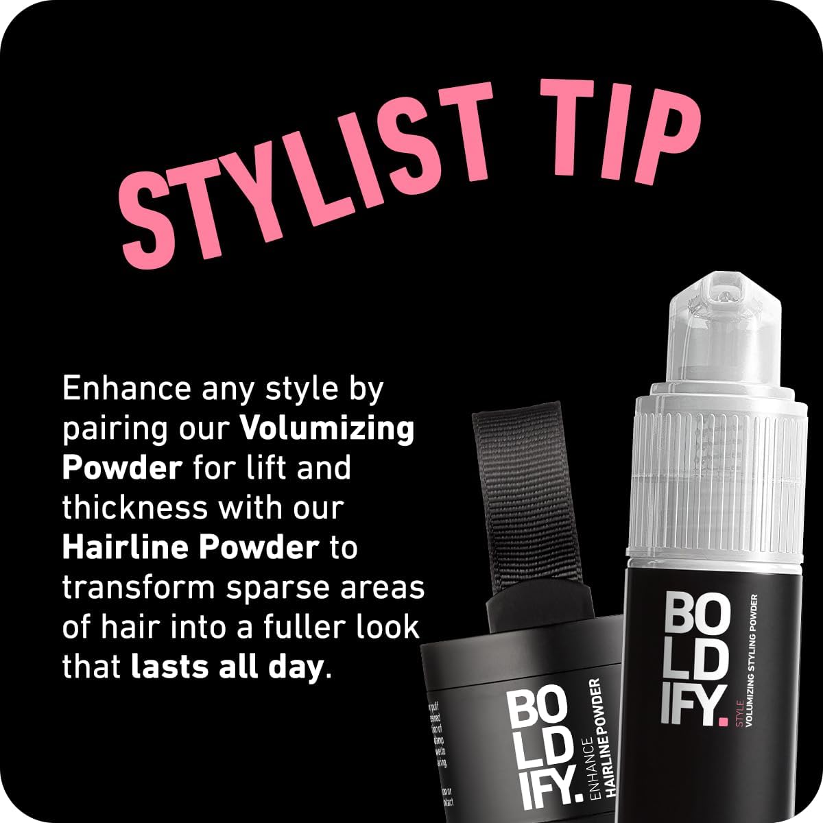 Boldify Refresco instantáneo para cabello con olor agradable.