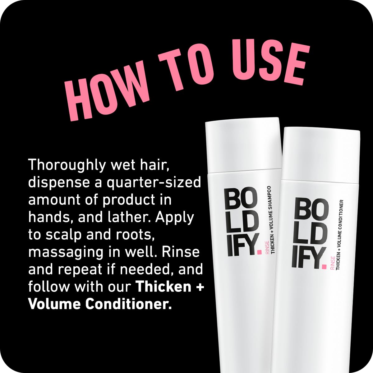 Boldify Champú Engrosador: agua de arroz como ingrediente destacado.
