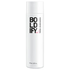 Boldify Champú Engrosador: botella vertida para un lavado limpio y ligero.