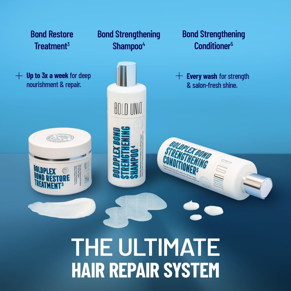 BoldPlex mask on bleached hair supporting color-treated strands.
