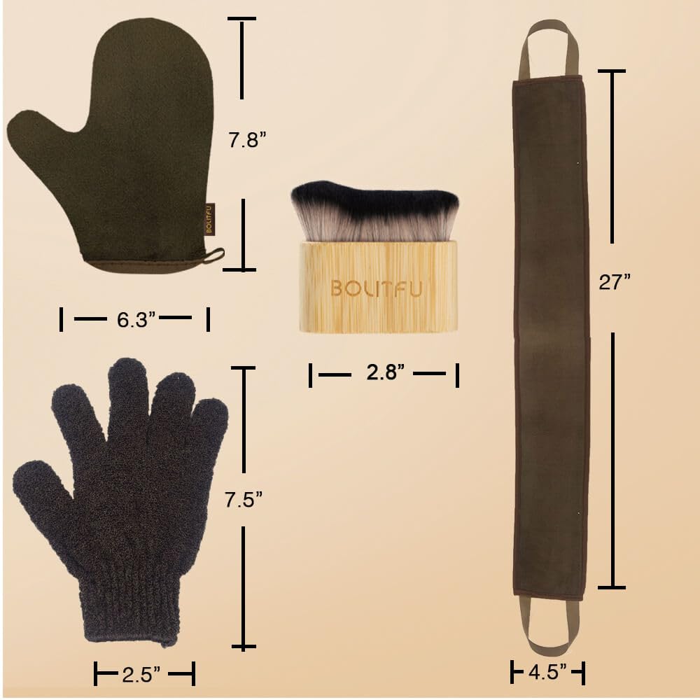 Presentación en caja de BOLITFU para un kit de bronceado práctico.