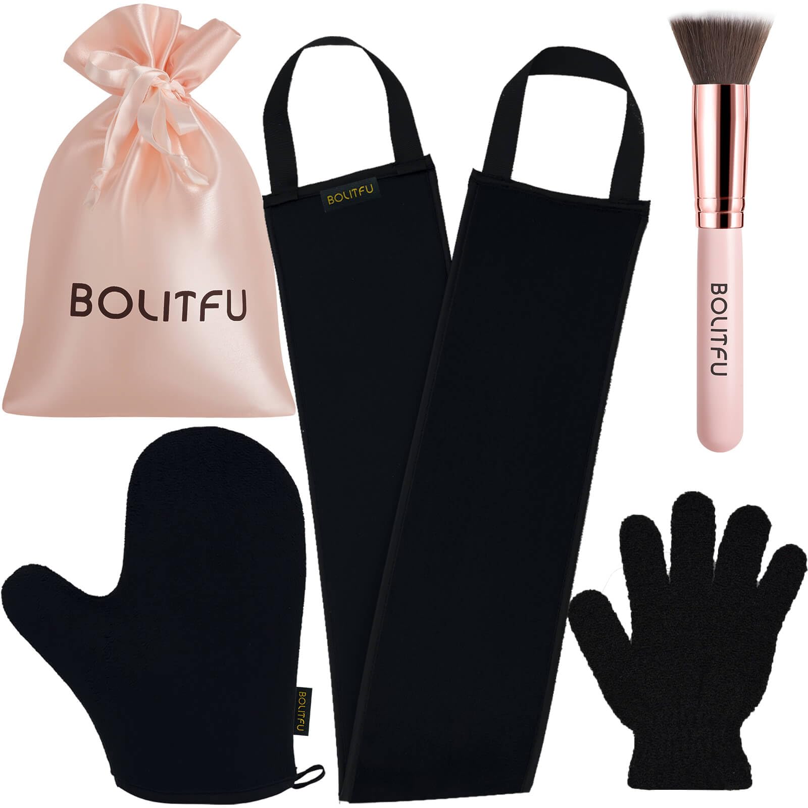 Guante Bolitfu para bronceado sin manchas, aplicación suave y uniforme.