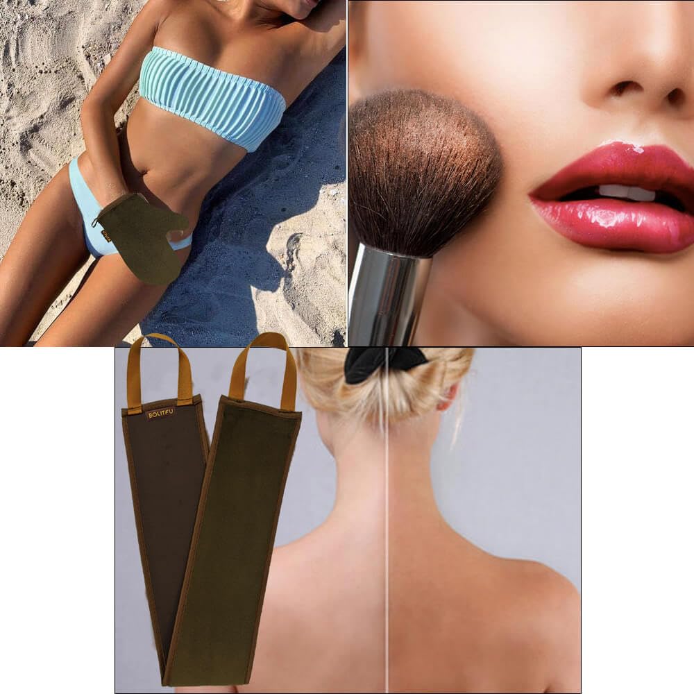 BOLITFU kit en uso para bronceado sin sol con herramientas reutilizables