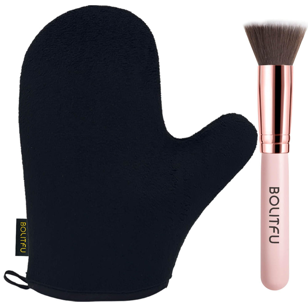 BOLITFU self tanning mitt for smooth, streak-free color on arms and legs.