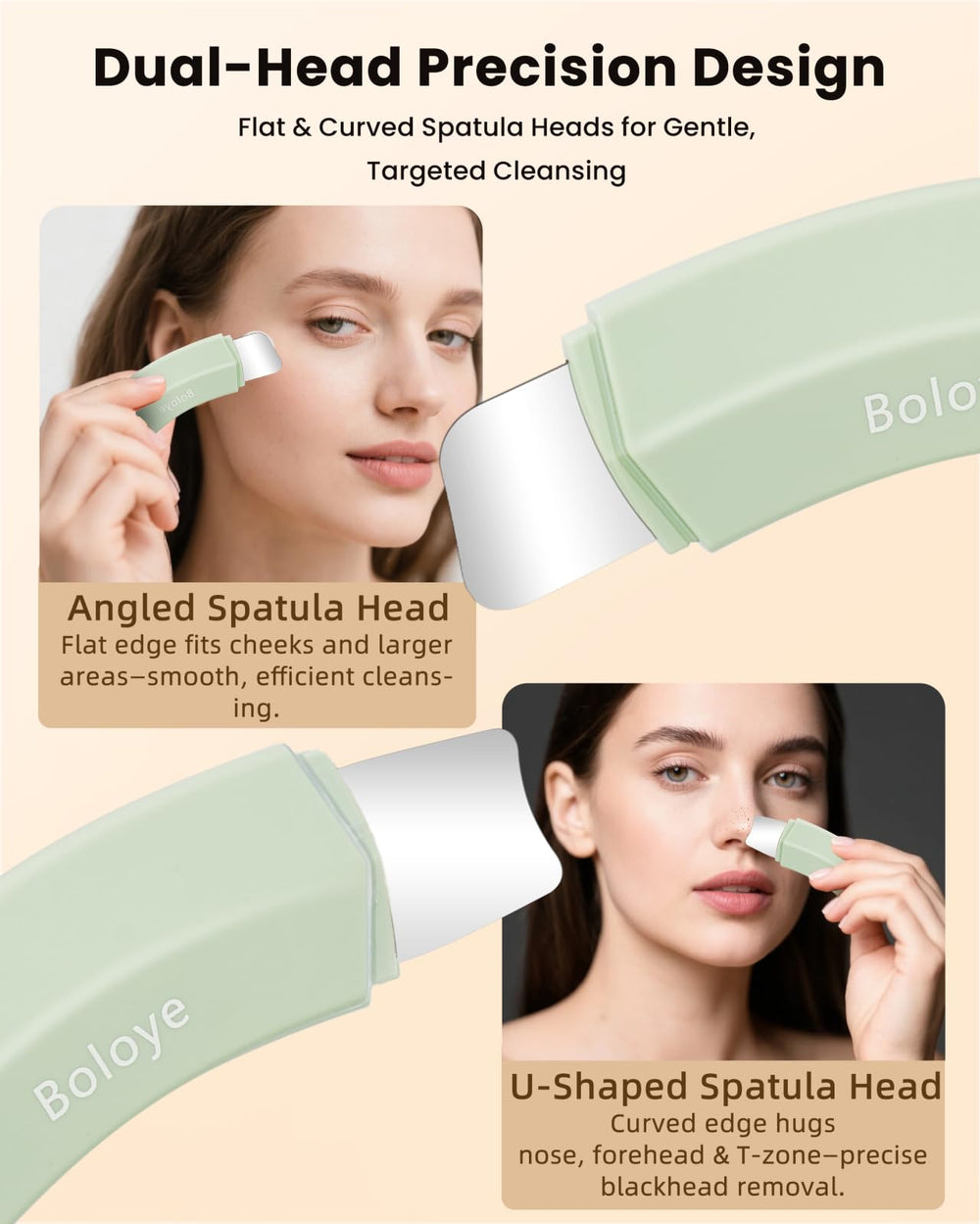 Boloye ergonomic ABS handle offers confident control.