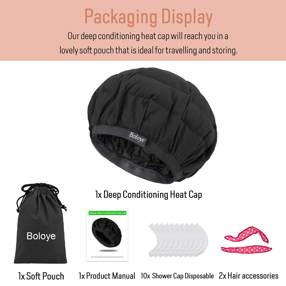 Boloye flaxseed heat cap after conditioning for smoother, more manageable hair