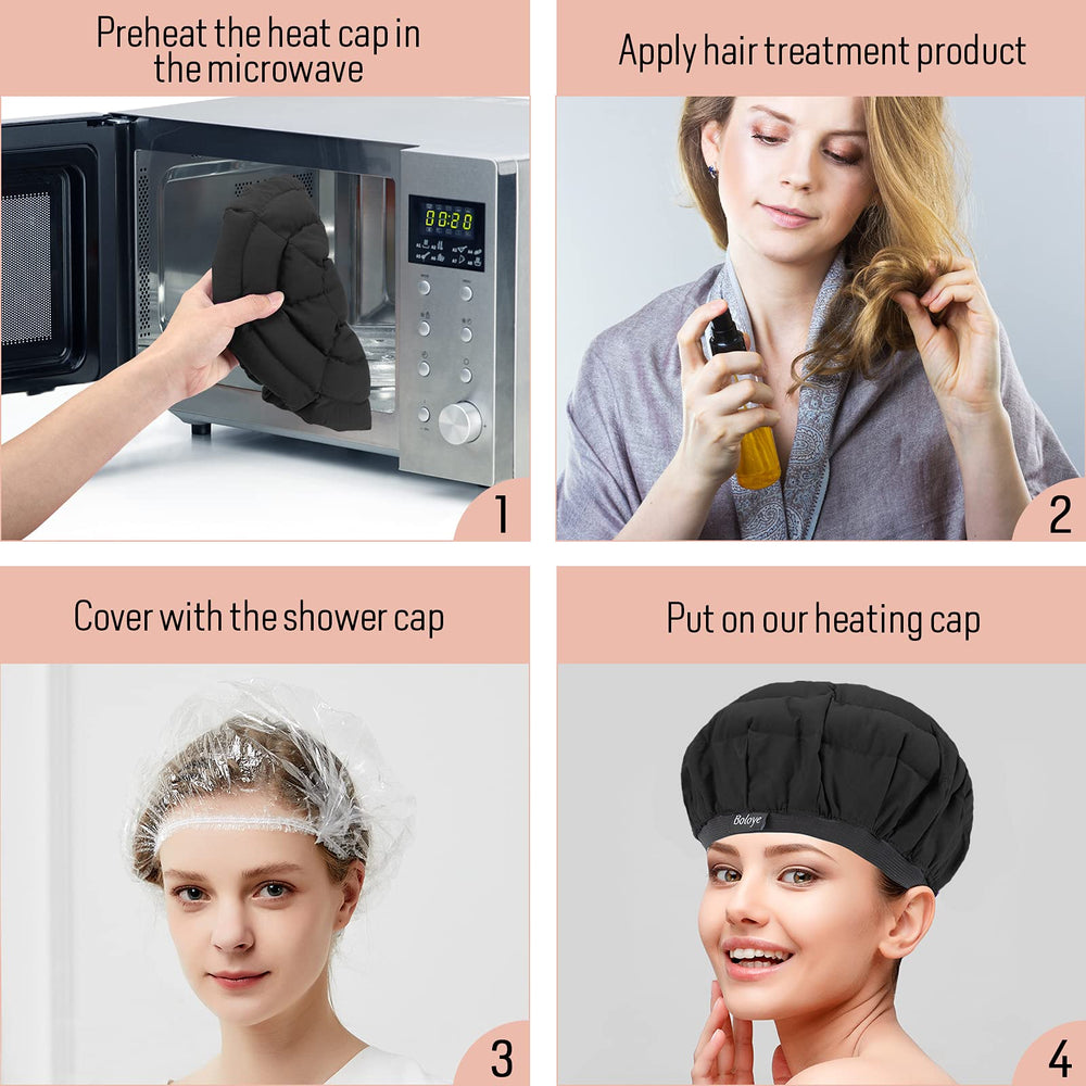 Boloye flaxseed heat cap microwave setup ready in 1–2 minutes for cordless warming