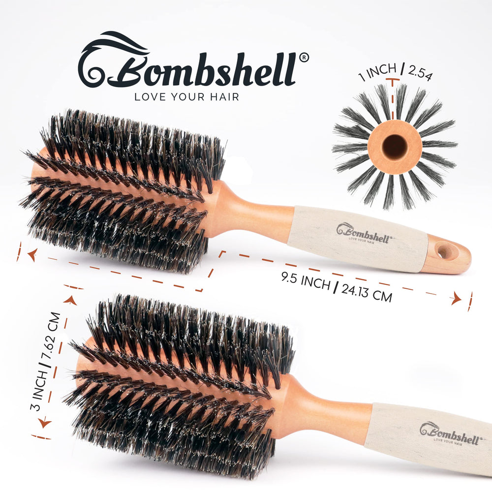 Close-up of boar bristles delivering smooth detangling and volume