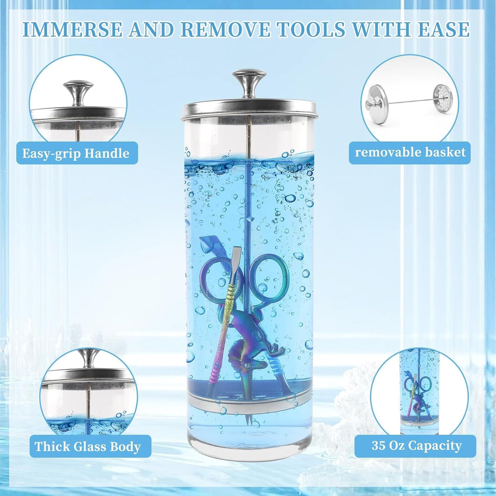 BOMOQING barber jar cleaning setup eases tool immersion and reduces contact.