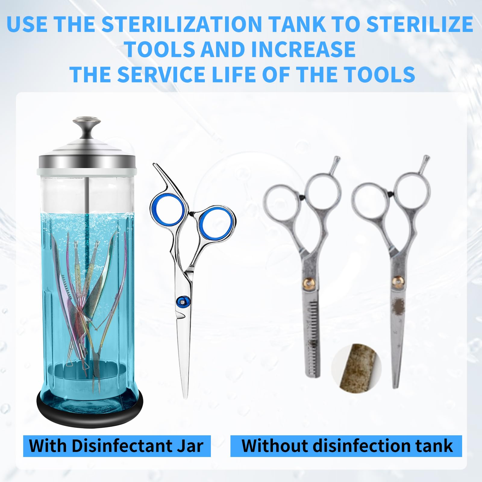 BOMOQING barbicide jar usage steps guide for safe operation.