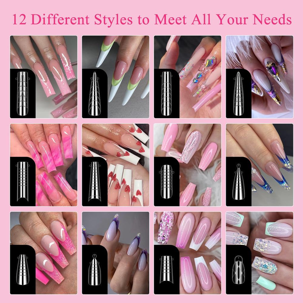 BOMOQING clear nail clips secure forms during nail extensions.