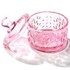 BOMOQING Nail Dappen Dish with Lid in pink, keeps liquids contained for acrylics.