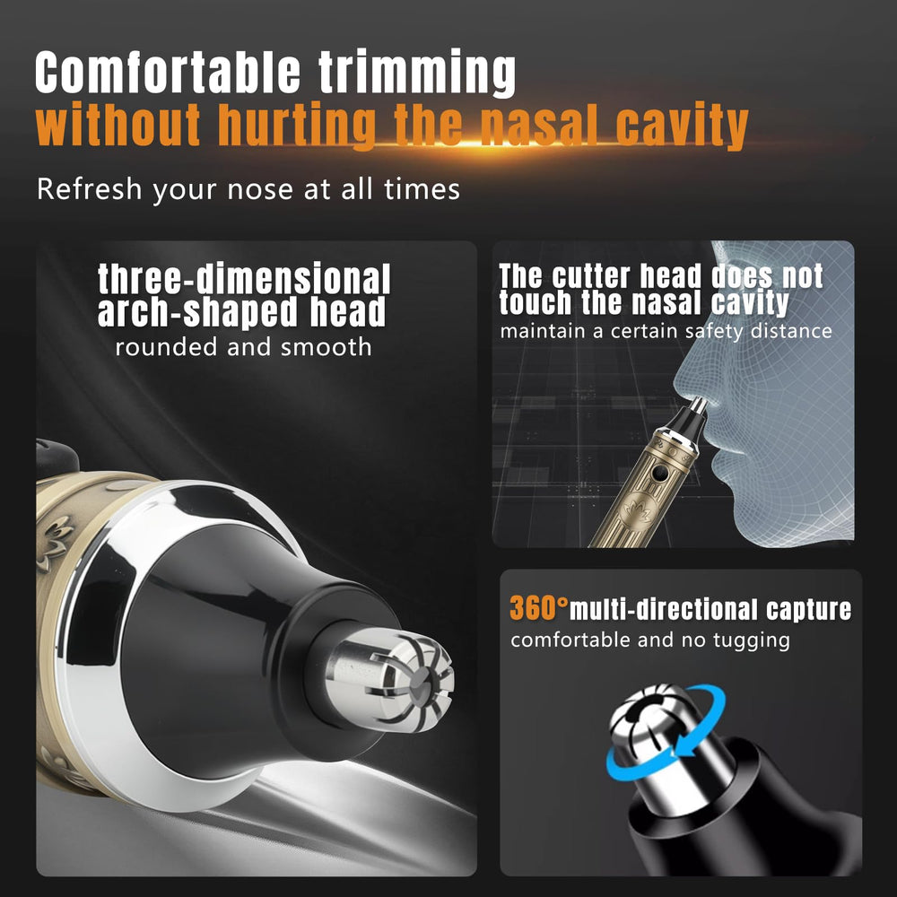 Bomxin nose hair trimmer 360-degree capture for quick grooming