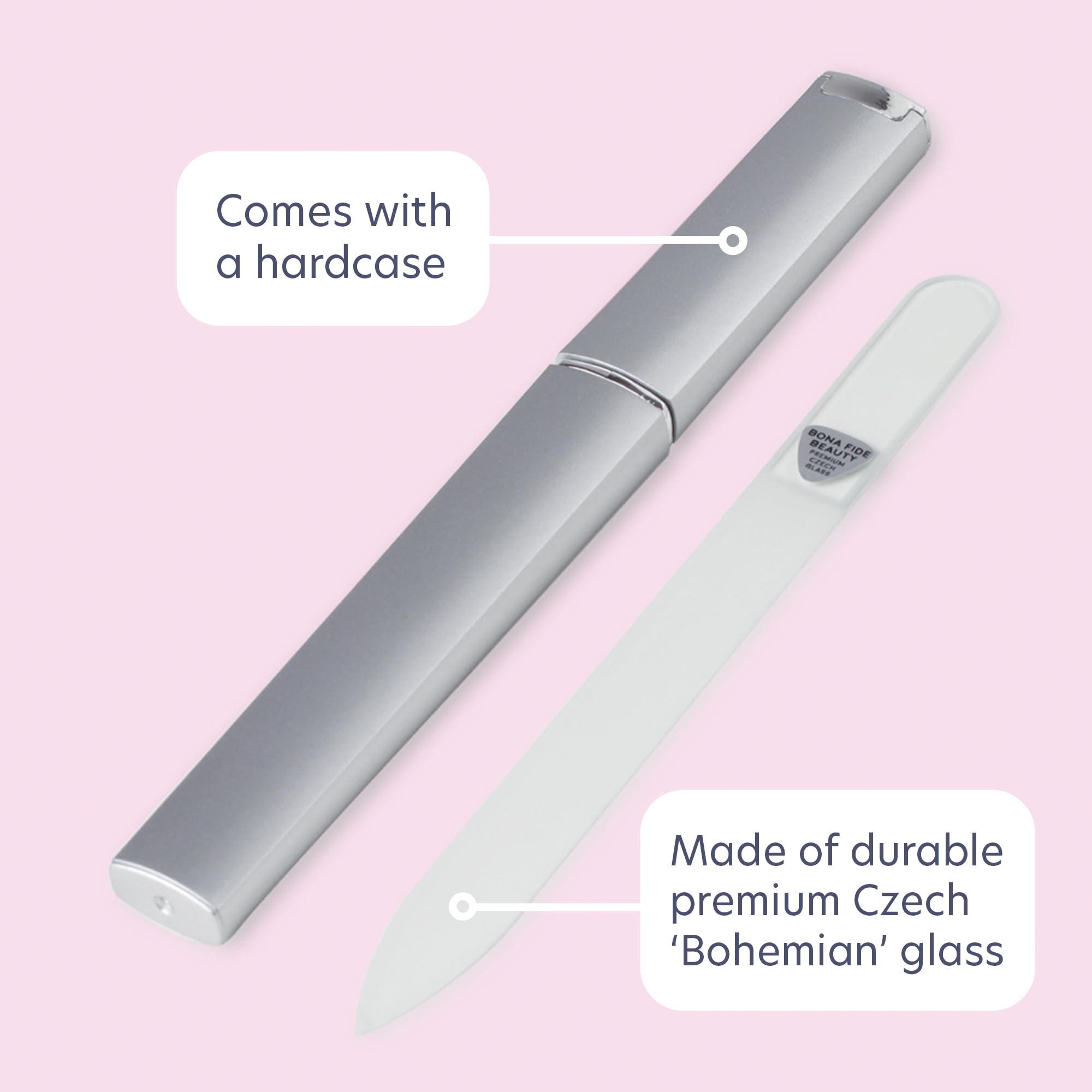Bona Fide Beauty clear crystal file delivers salon-like results at home.