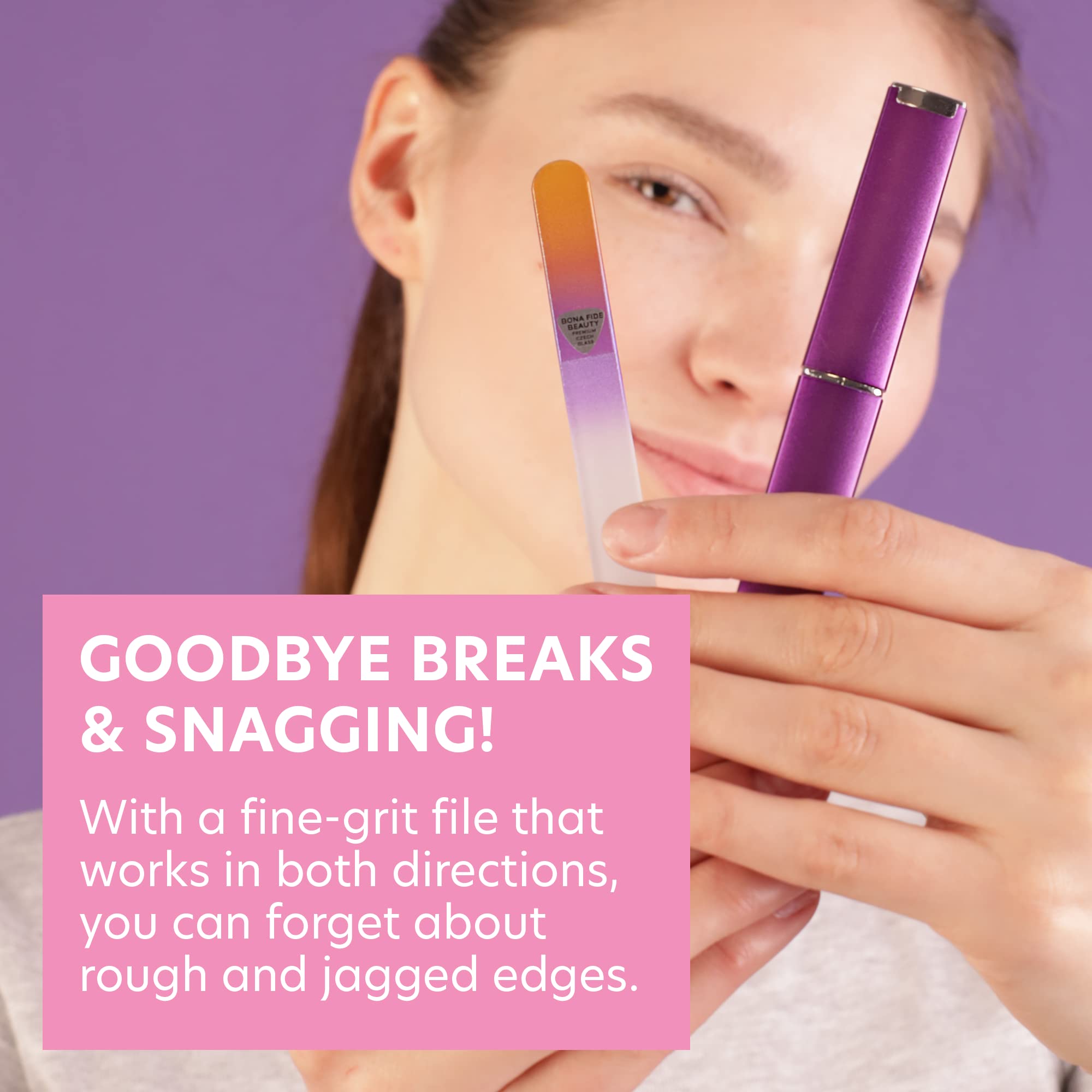 Bona Fide Beauty elegant gold violet design for stylish, long-lasting use.