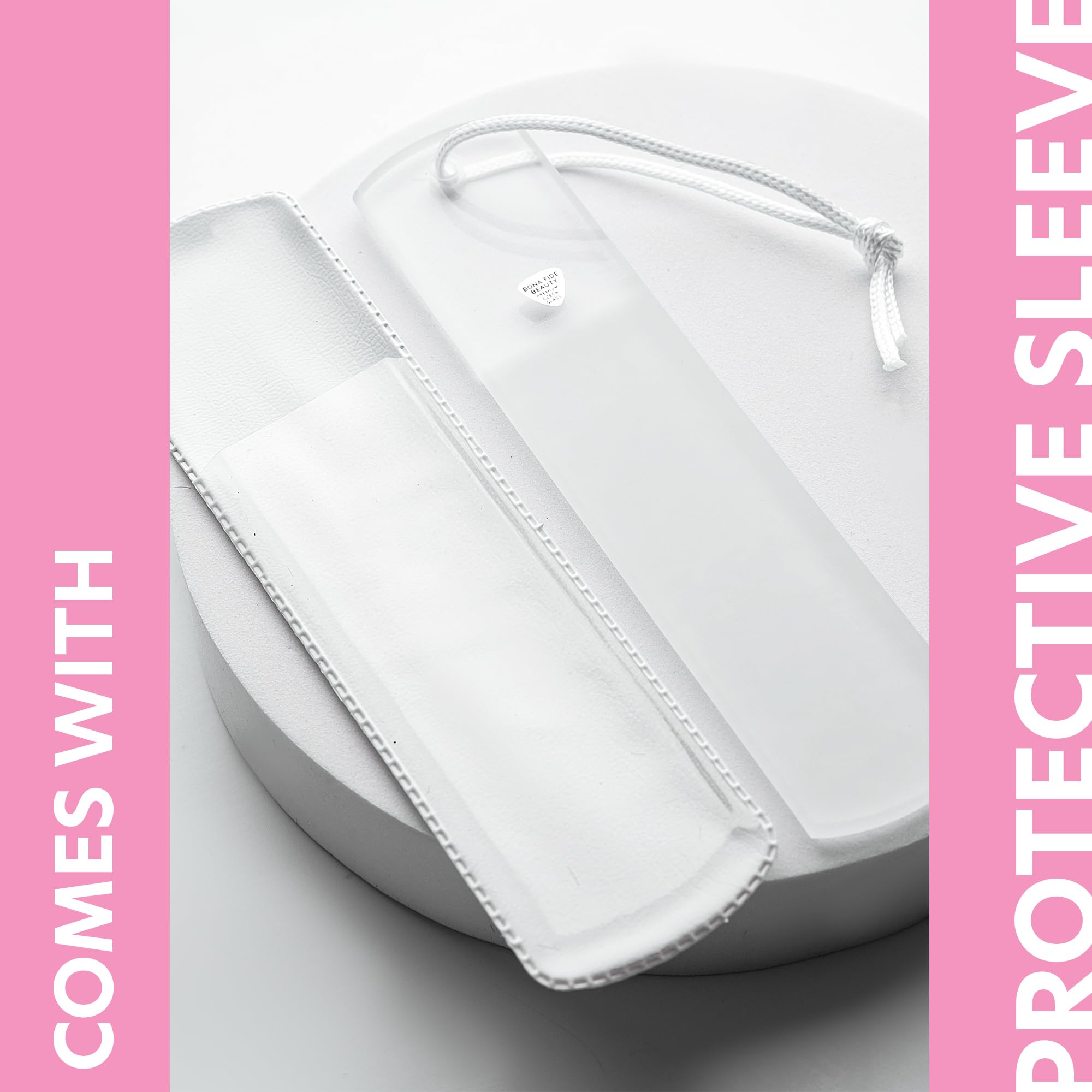 Bona Fide Beauty travel-friendly foot file fits its sleeve for on-the-go pedicures.