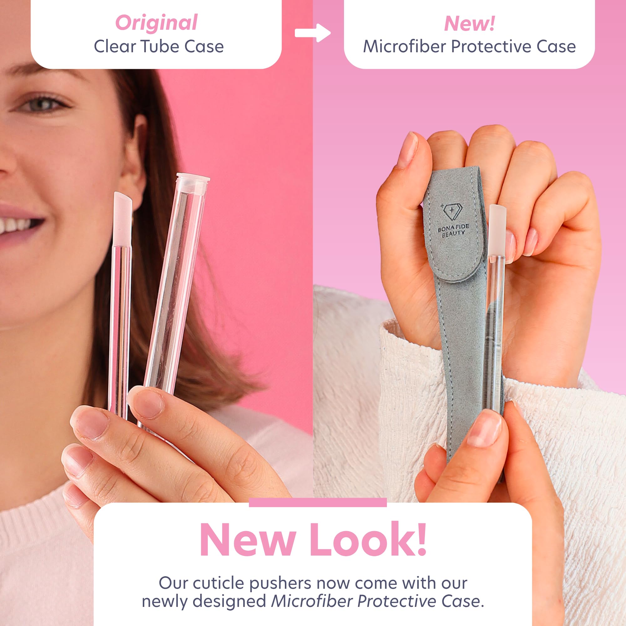 BONA FIDE BEAUTY instruction-ready glass cuticle pusher care
