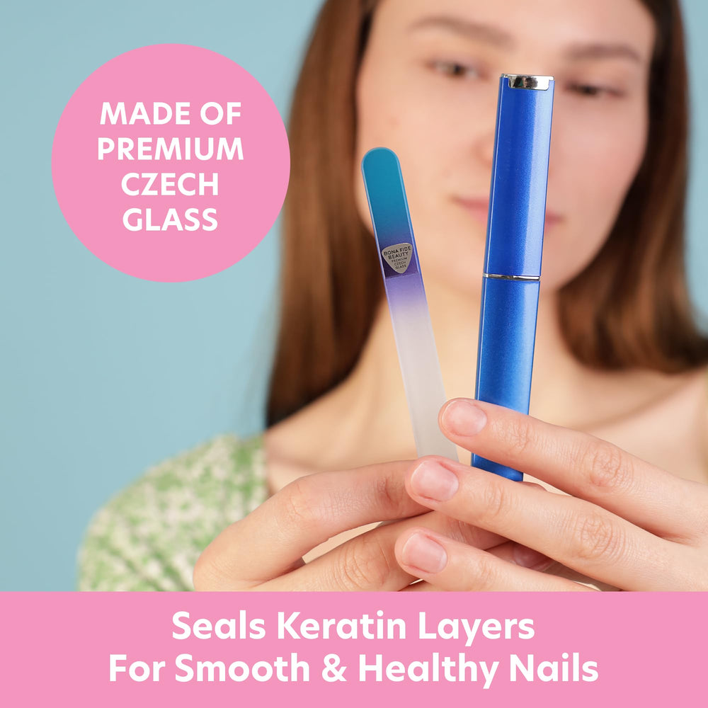 Bona Fide Beauty precision edge glass file for smooth, snag-free nails