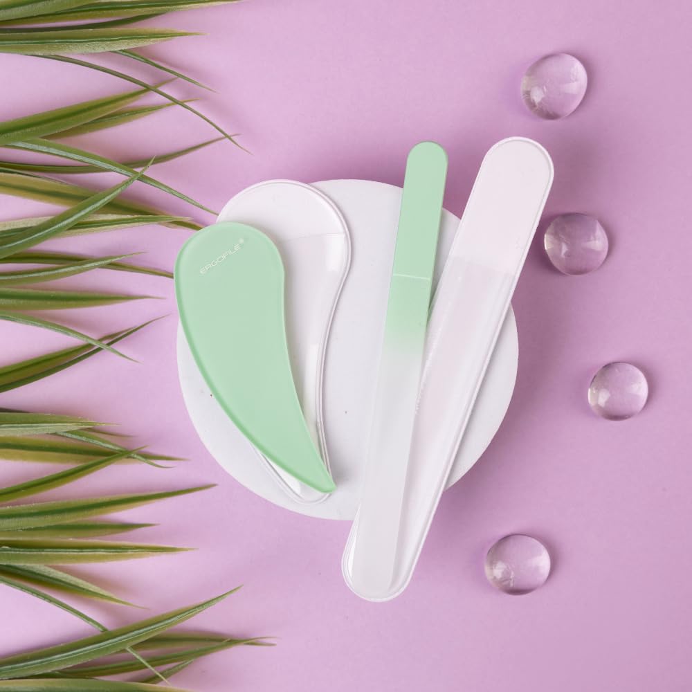 Bona Fide Beauty glass nail file designed for back-and-forth filing.