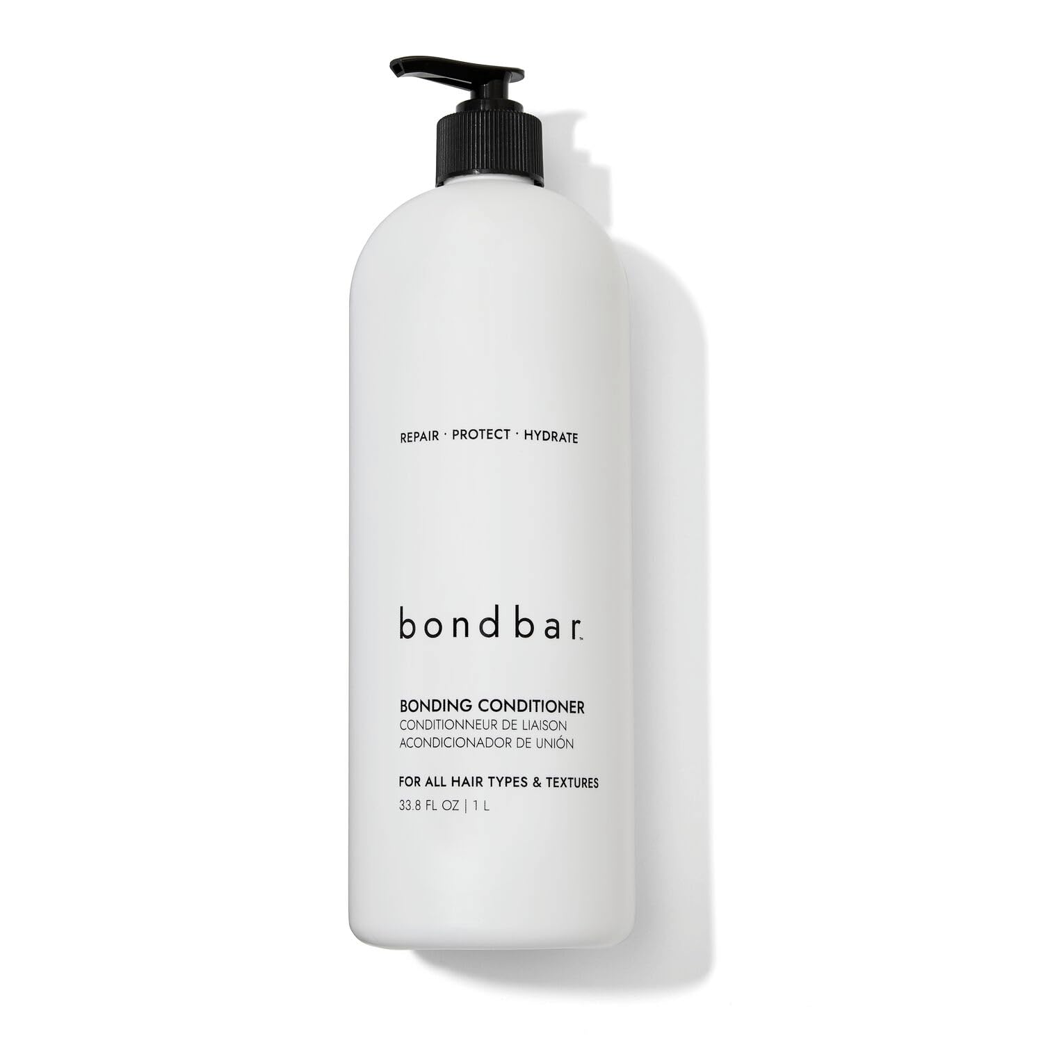 Bondbar Bonding Conditioner bottle highlights damage repair for all hair textures.