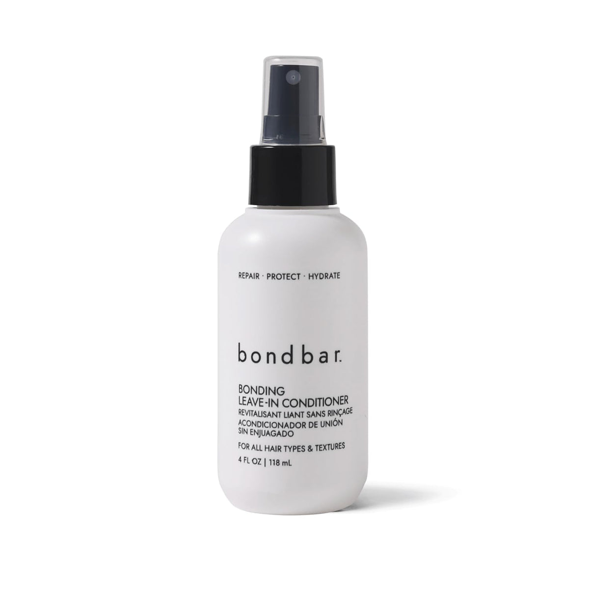 Bondbar Bonding Leave-In, botella frente, hidratación para todo tipo de cabello.