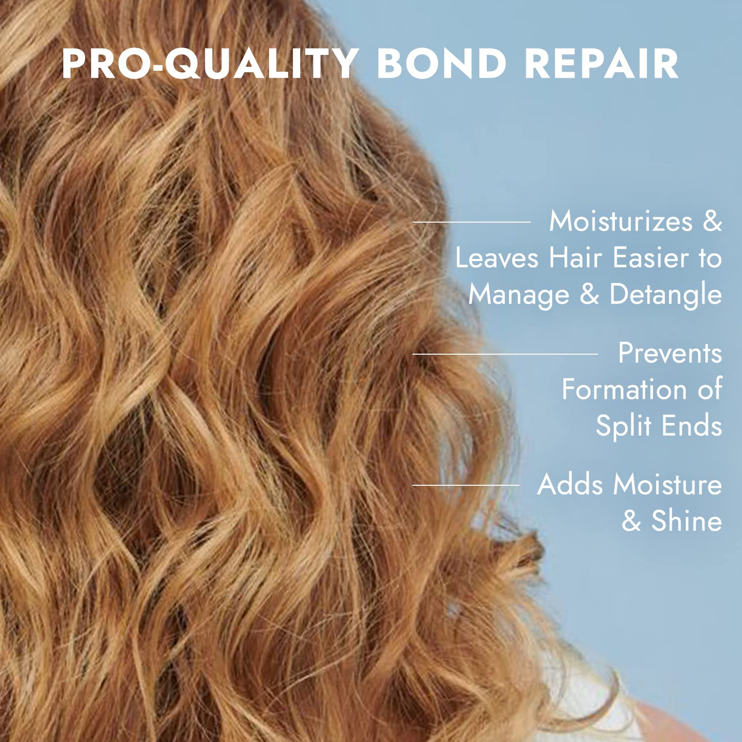 Bondbar Conditioner application shows scalp-to-tips coverage for detangled hair.
